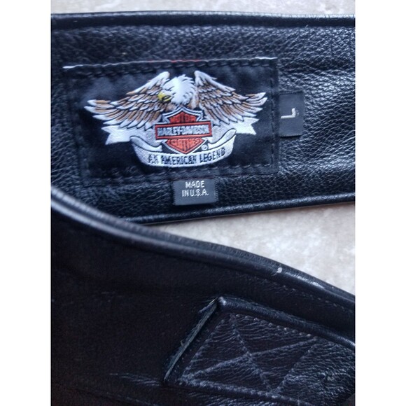 Harley Davidson Leather Chaps CA 03402 Black L - Picture 3 of 10